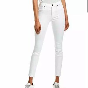 Parker Smith Bombshell Raw Hem Midrise White Skinny Jeans Womens 00 / 24